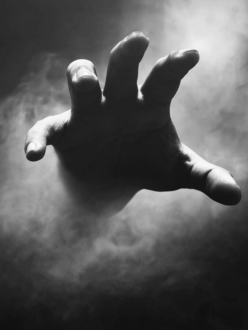 A giant hand about to grab.